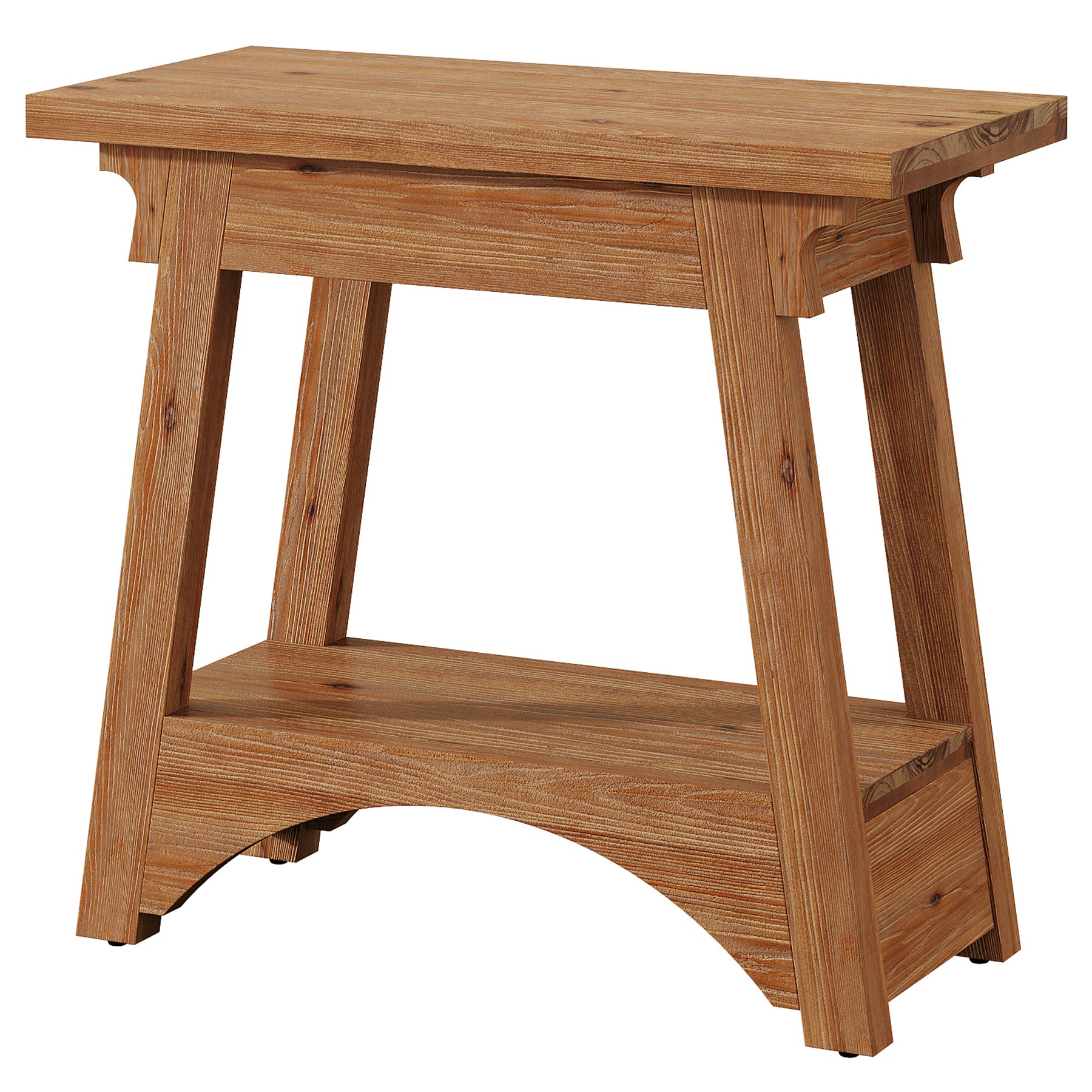 24.4" Solid Wood End Table, Narrow Farmhouse Nightstand for Small Spaces