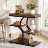 23.62" End Table with 4-Tier Shelf, Narrow Side Table with Metal Frame for Small Spaces 3