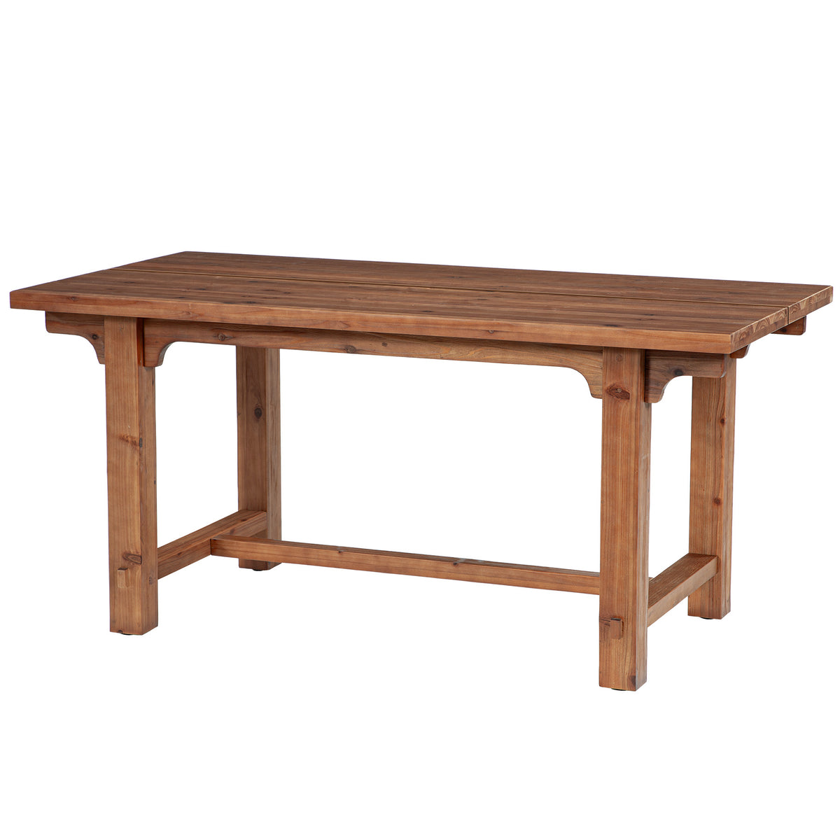 63" Solid Wood Dining Table for 4-6, Rectangular Kitchen Table with Thick Trestle Legs