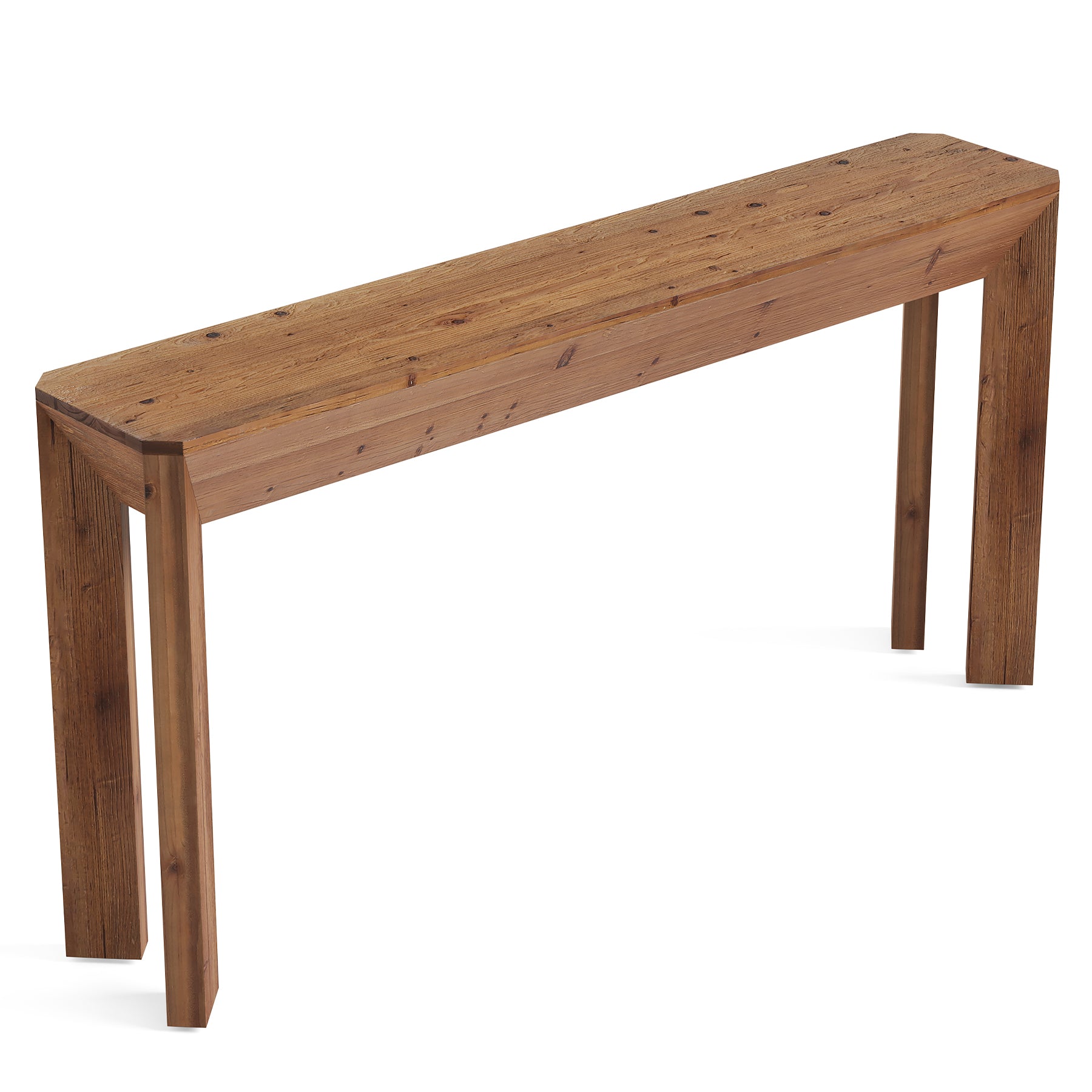 Solid Wood Console Table, 63" Entryway Table with Integrated Splayed Legs