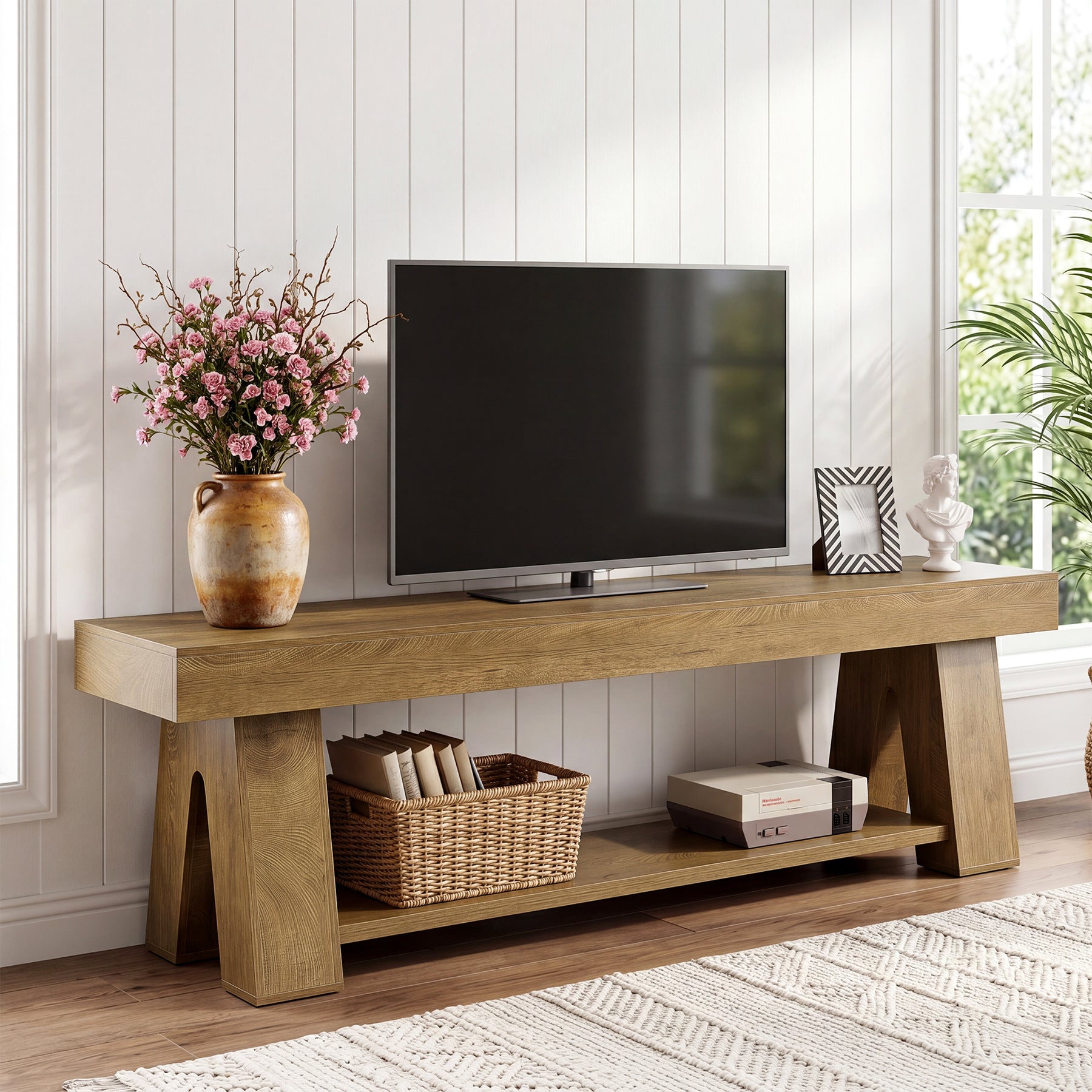 Tribesigns 63-Inch TV Stand for 65 Inch TVs, Wooden Media Console