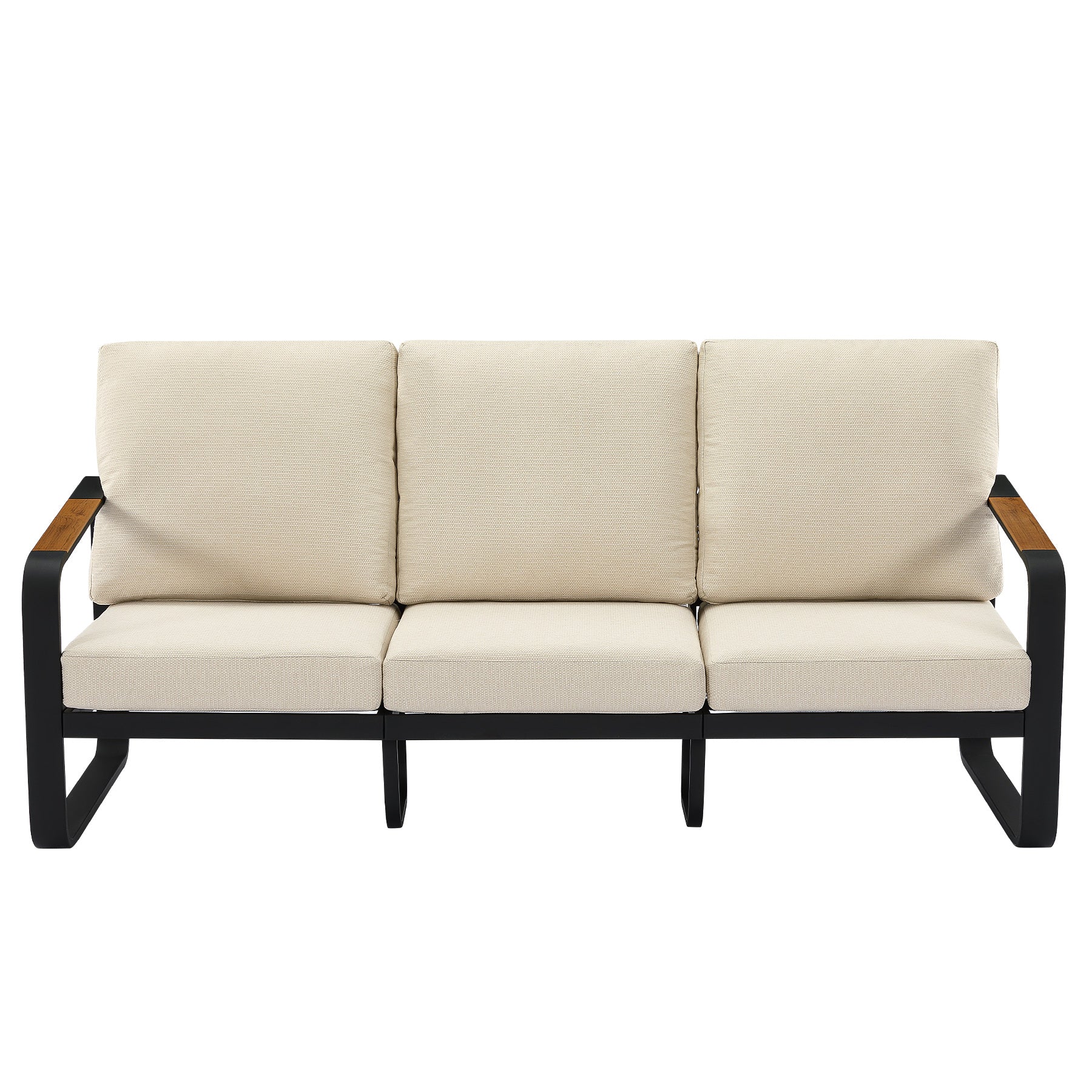 78.7" Wide Outdoor Bench, 3-Person Patio Sofa with Removable Cushions