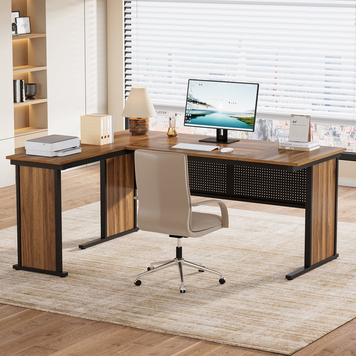 63" L-Shaped Executive Desk, Modern Computer Desk Workstation