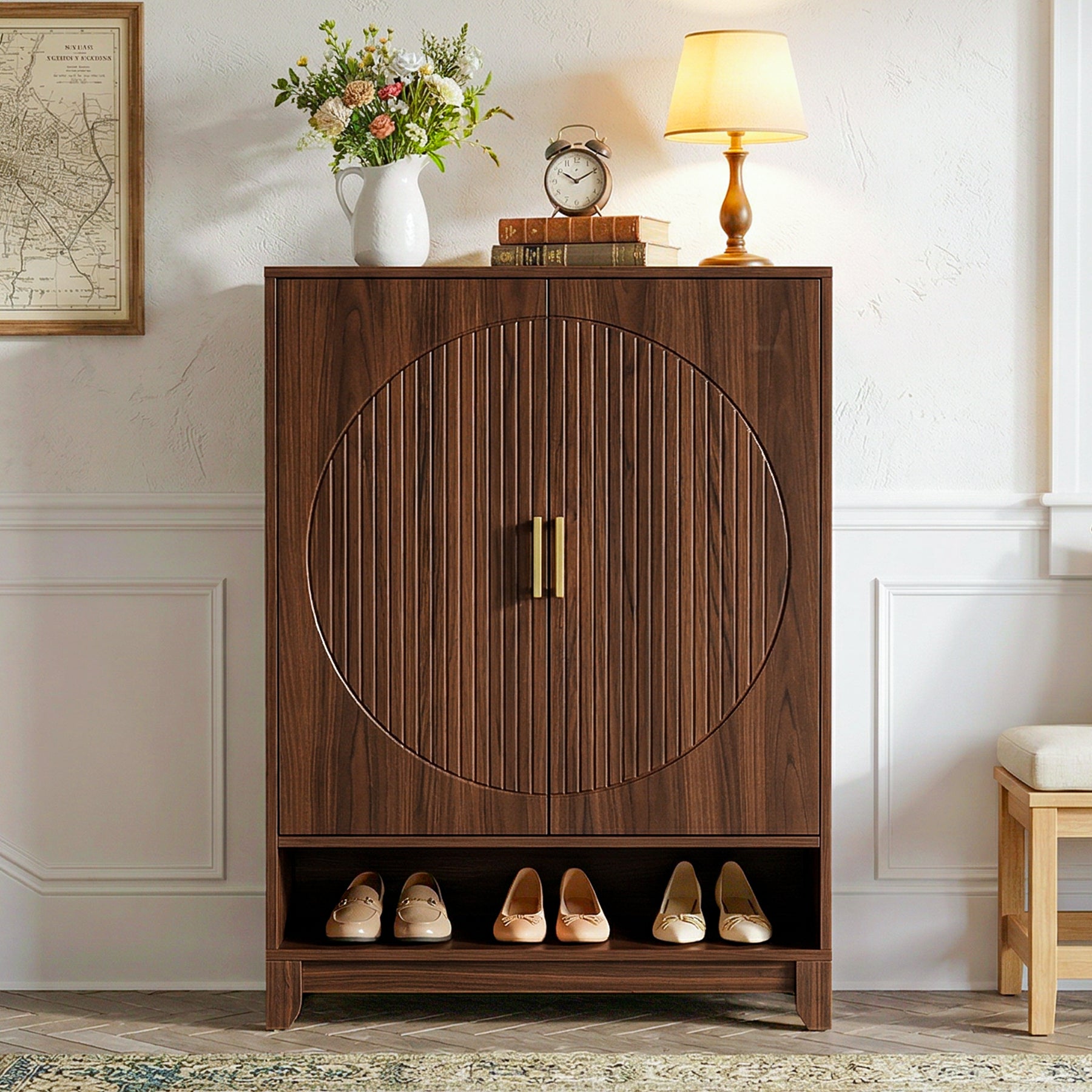 31.5" Shoe Cabinet, 6-Tier Freestanding Shoe Storage Organizer with Adjustable Shelves