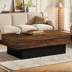 55" Farmhouse Coffee Table with Sturdy Pedestal Base