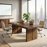 Tribesigns 63" Conference Table for 6 People, Solid Wood Meeting Table for Office 3