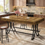 63" Bar Pub Table, Counter Height Kitchen Dining Table with Metal Footrest
