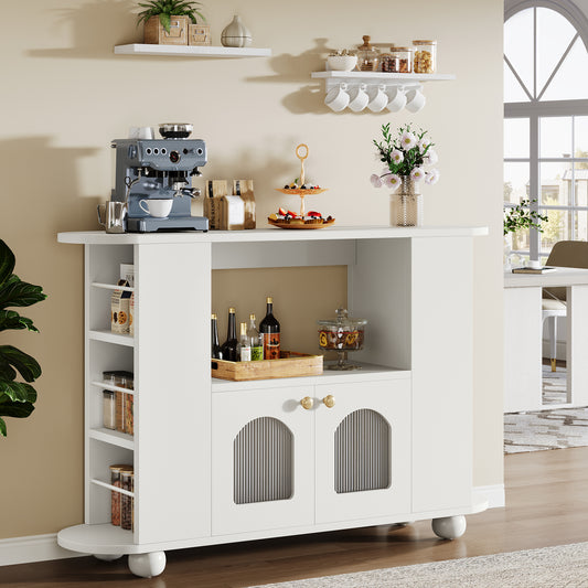 47" Sideboard Buffet, Kitchen Coffee Bar Storage Cabinet