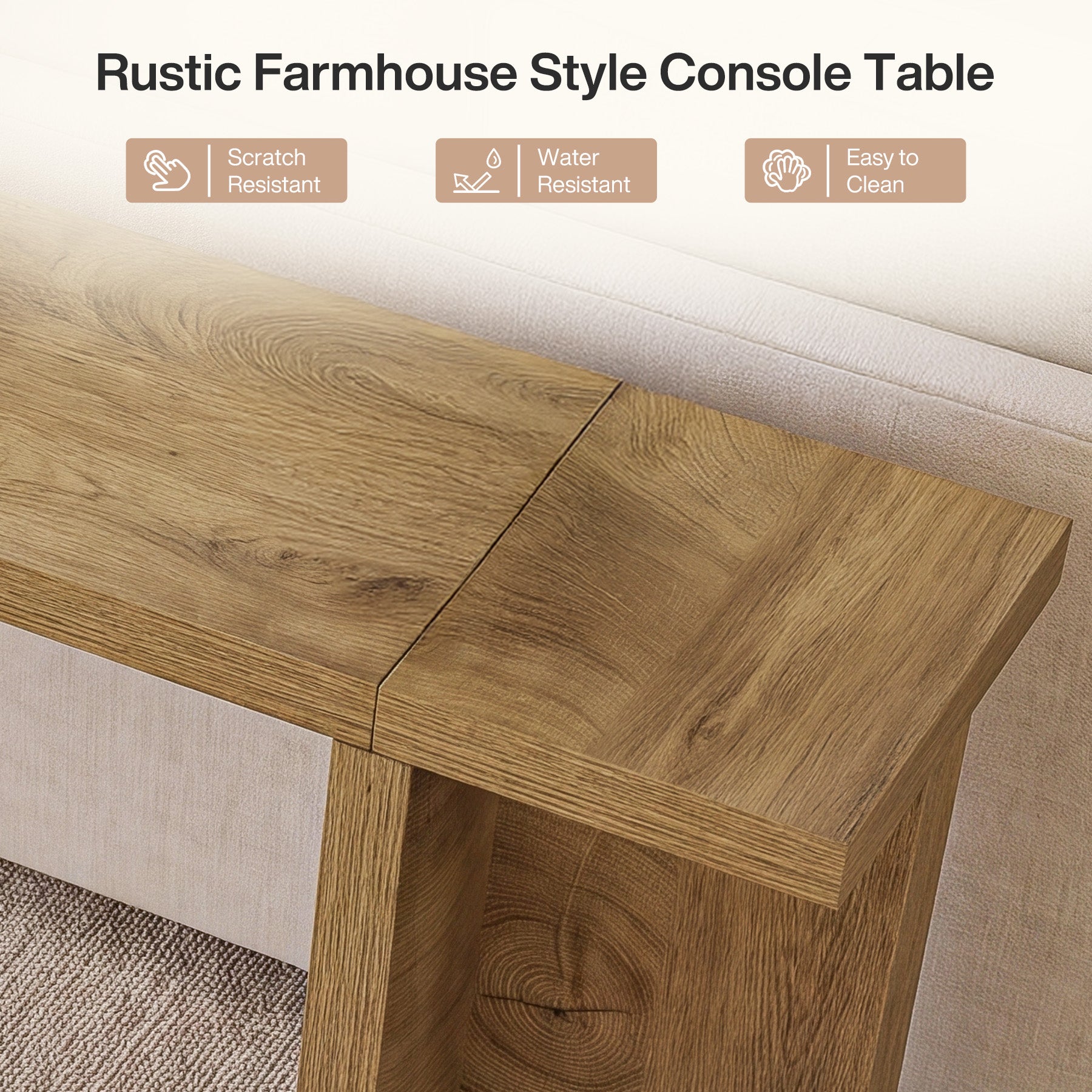 78.7" Extra Long Console Table, Entryway Table with Stable T-Shaped Legs and Long Tabletop