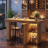 63" Bar Table with Storage Cabinet, Counter Height Pub Table Bar Unit for Dining Room, Bistro 3