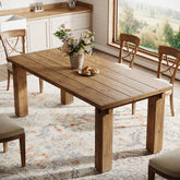 63" Solid Wood Dining Table for 4-6, Rectangular Kitchen Table with Sturdy Legs 3