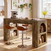 63" Counter Height Bar Table with Side Storage, Industrial Counter Table for Home Bar & Dining Room 3
