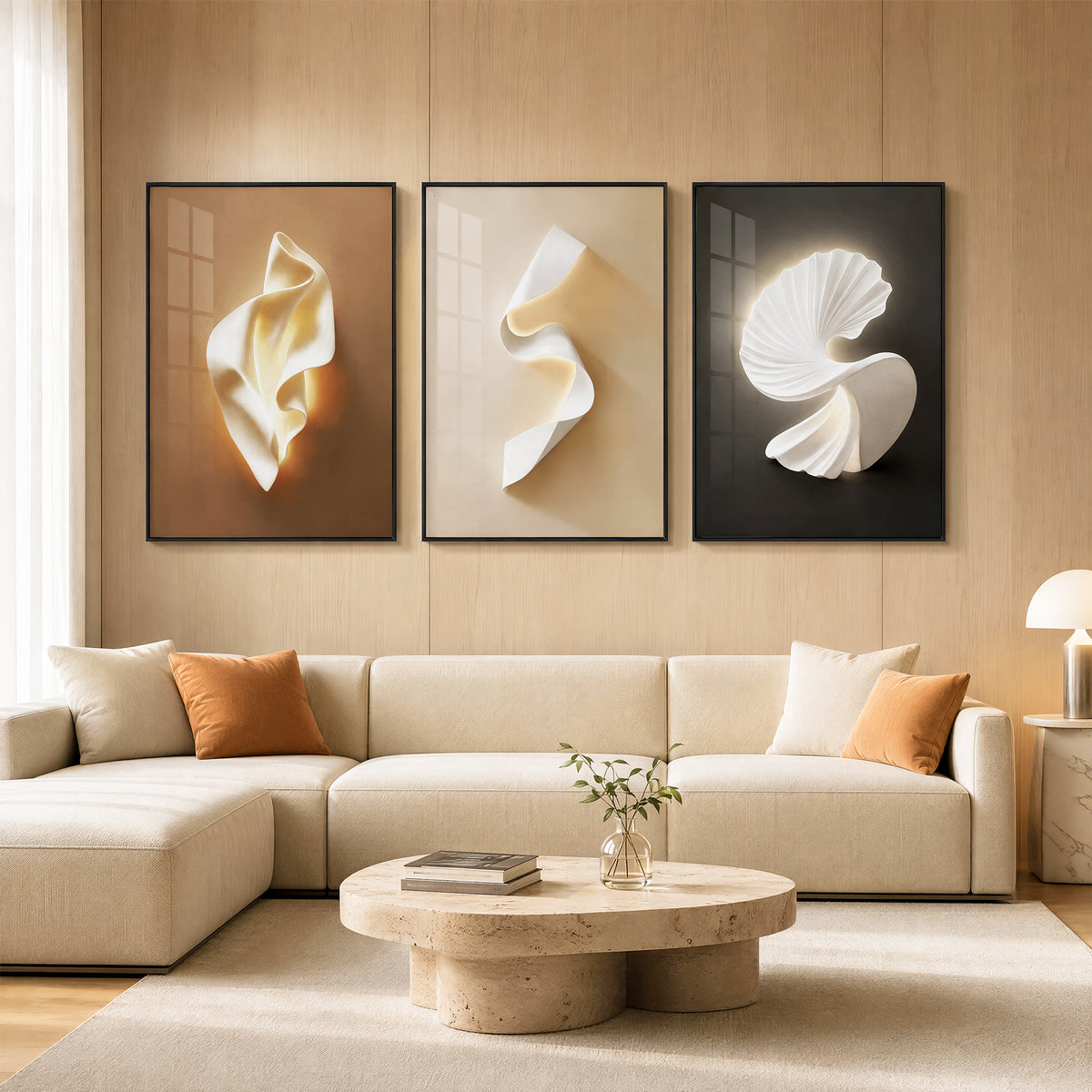 Tribesigns Large Framed Abstract Wall Art for Living Room, 24" Wx36" H Set of 3