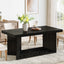 63" Dining Table, Farmhouse Kitchen Table with Heavy Duty Pedestal  for 4-6