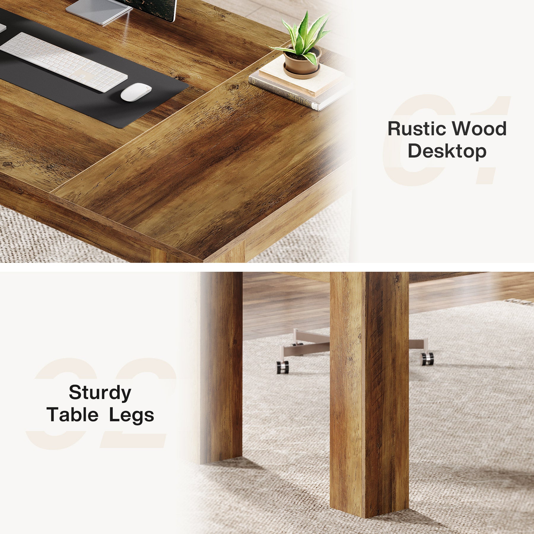 63" Computer Desk, Executive Desk Office Writing Table Workstation