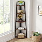 5-Tier Corner Bookshelf, 70" Tall Corner Shelves Plant Stand for Living Room