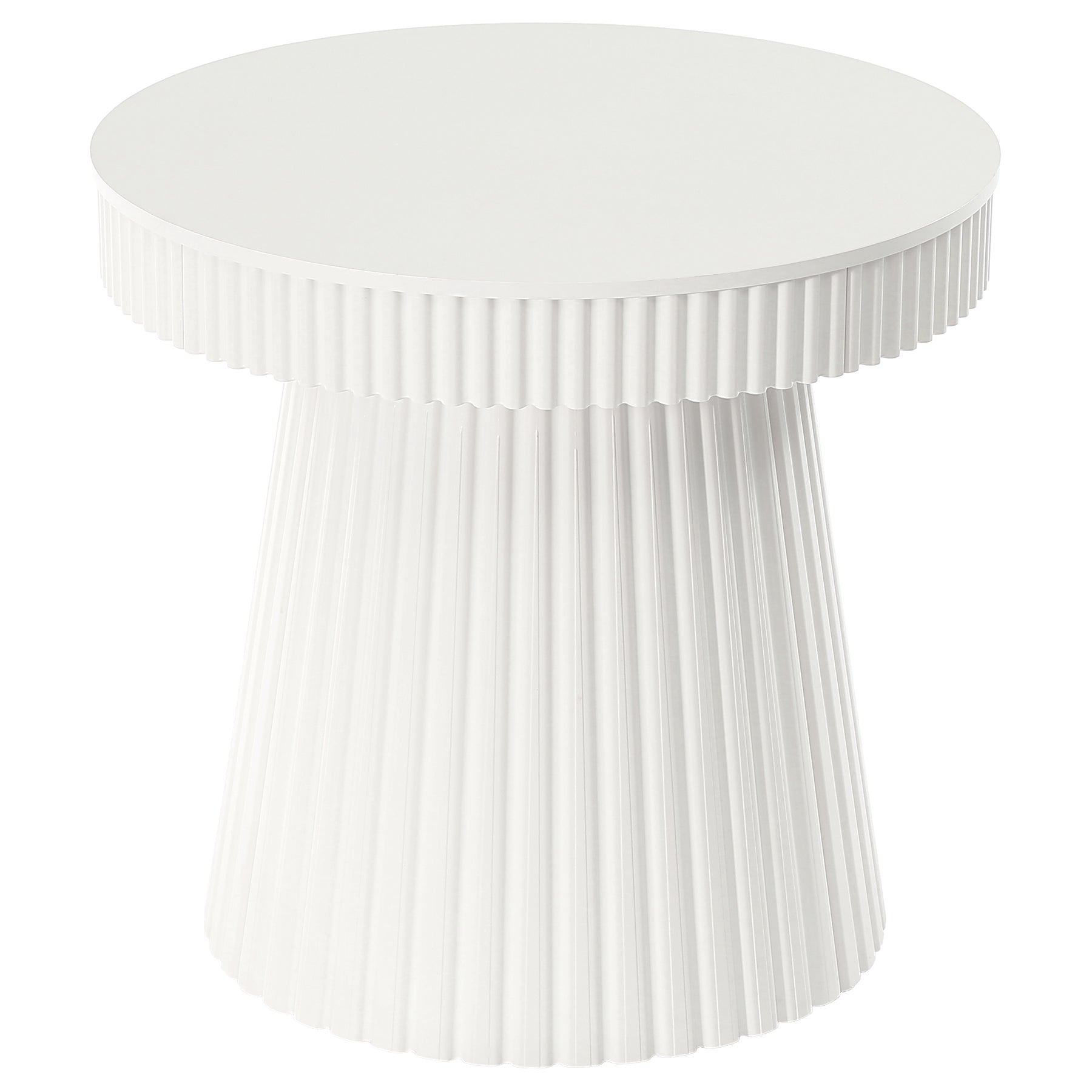 31.5" End Table, Round Bedside Table Nightstand with Fluted Pedestal