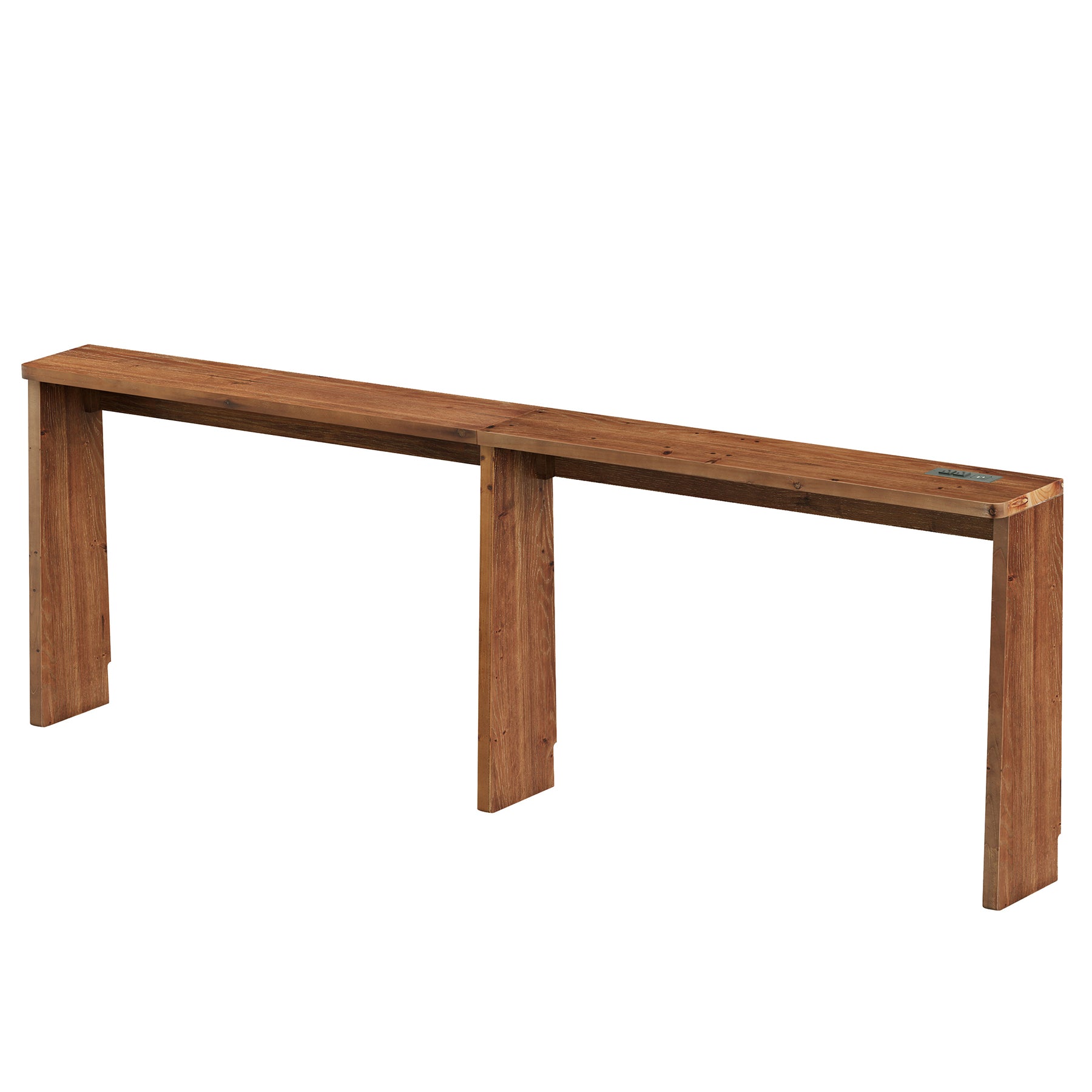 82.7" Narrow Solid Wood Sofa Table Behind Couch with Power Outlets and USB Ports