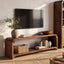 55.12" Solid Wood TV Stand for TVs up to 60", Farmhouse Media Console with Storage Shelves