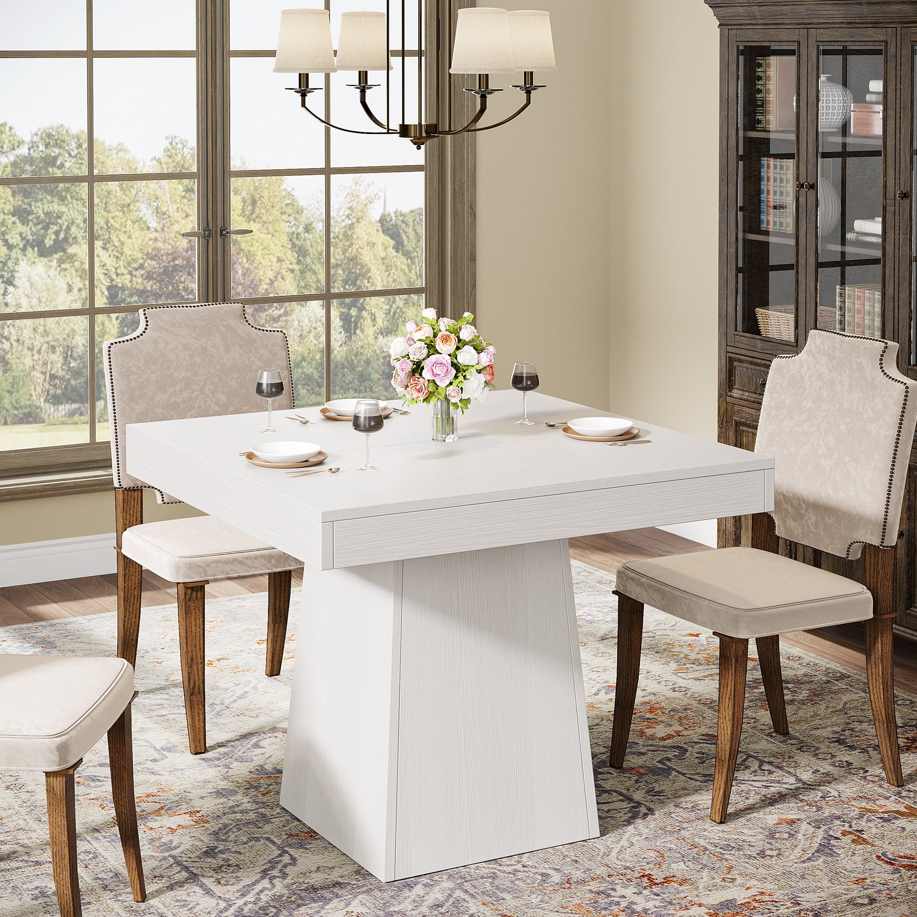 31.5" Dining Table, Square Farmhouse Kitchen Table Dinner Table