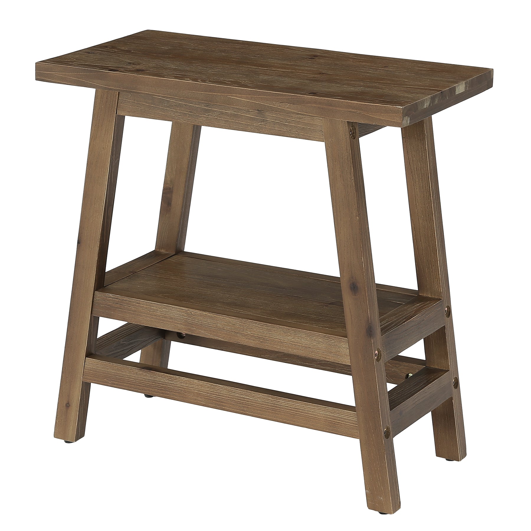 2-Tier Small Side Table, Farmhouse Rectangular Nightstand for Living Room, Bedroom