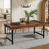 Farmhouse Dining Table, 55" Rectangular Kitchen Dinner Table  for 4-6 People 3