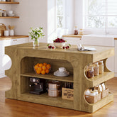 63" Kitchen Island with Storage, Farmhouse Counter Height Stationary Island for Kitchen 3