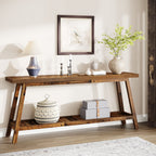 Farmhouse Console Table, 70.9" Entryway Table 2-Tier Sofa Table