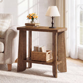 24" Rustic Farmhouse End Table, 2-Tier Narrow Solid Wood Nightstand, Living Room 3
