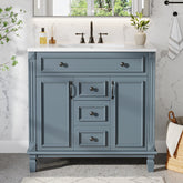 36" Bathroom Vanity With Sink, Bath Storage Vanity with 2 Drawers & 2 Door Organizers 3