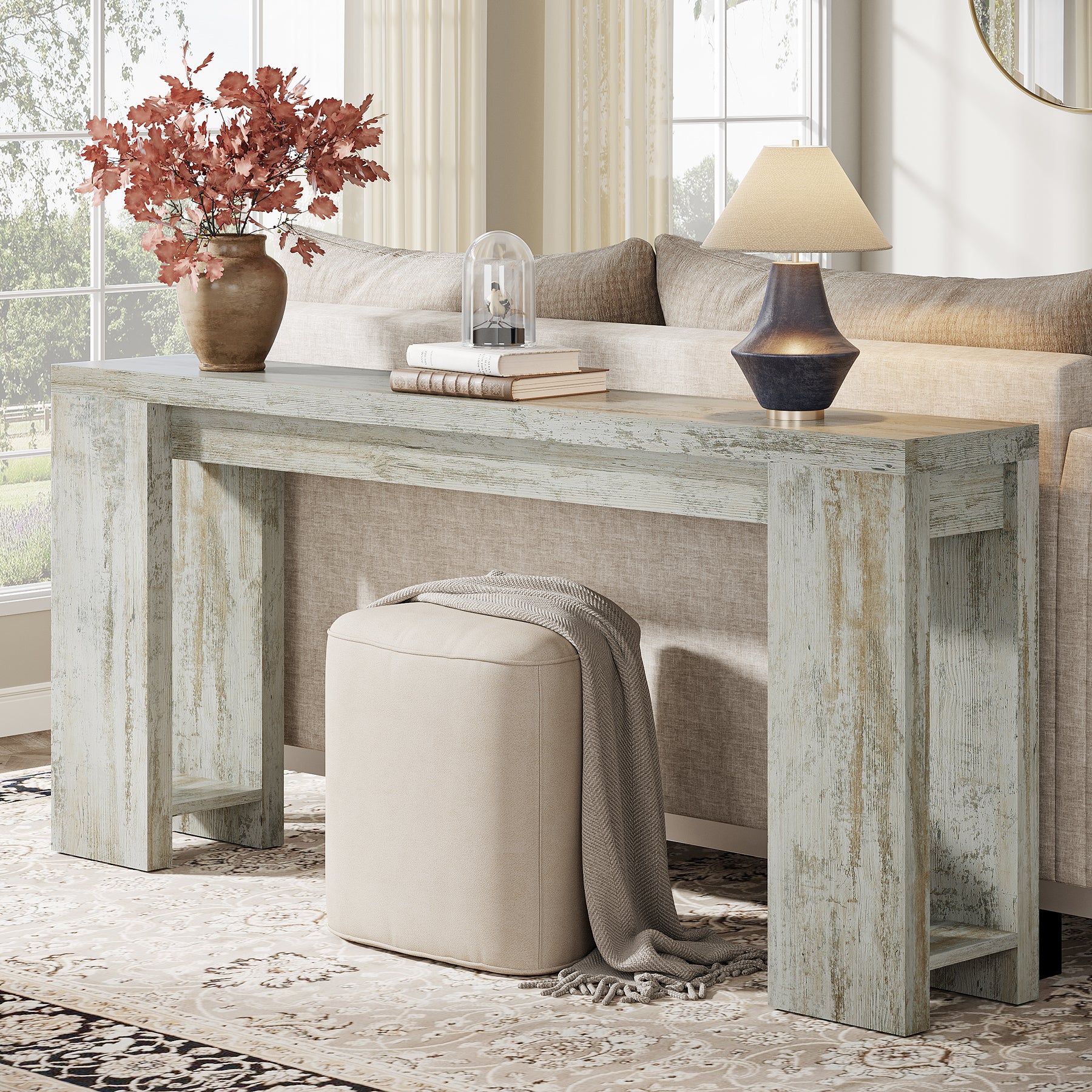 Tribesigns 70.9" Extra Long Console Table, Farmhouse Narrow Sofa Table for Entryway