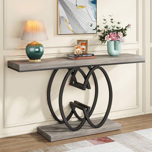 55" Narrow Console Table, Modern Sofa Accent Table for Hallway Tribesigns