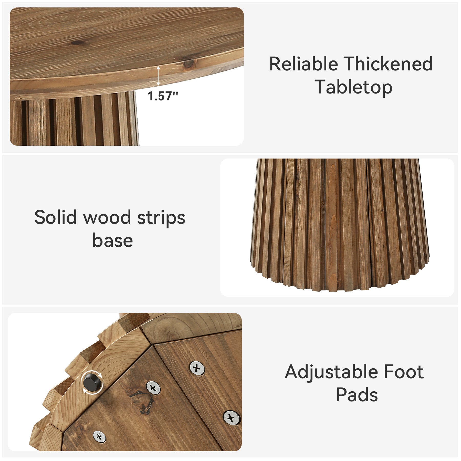 Tribesigns 47.24" Round Dining Table, Solid Wood Table for 4-6 People