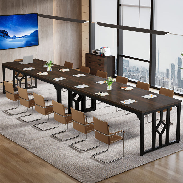 78.7" Conference Table, Large Meeting Room Table for 6-8 People with File Cabinet