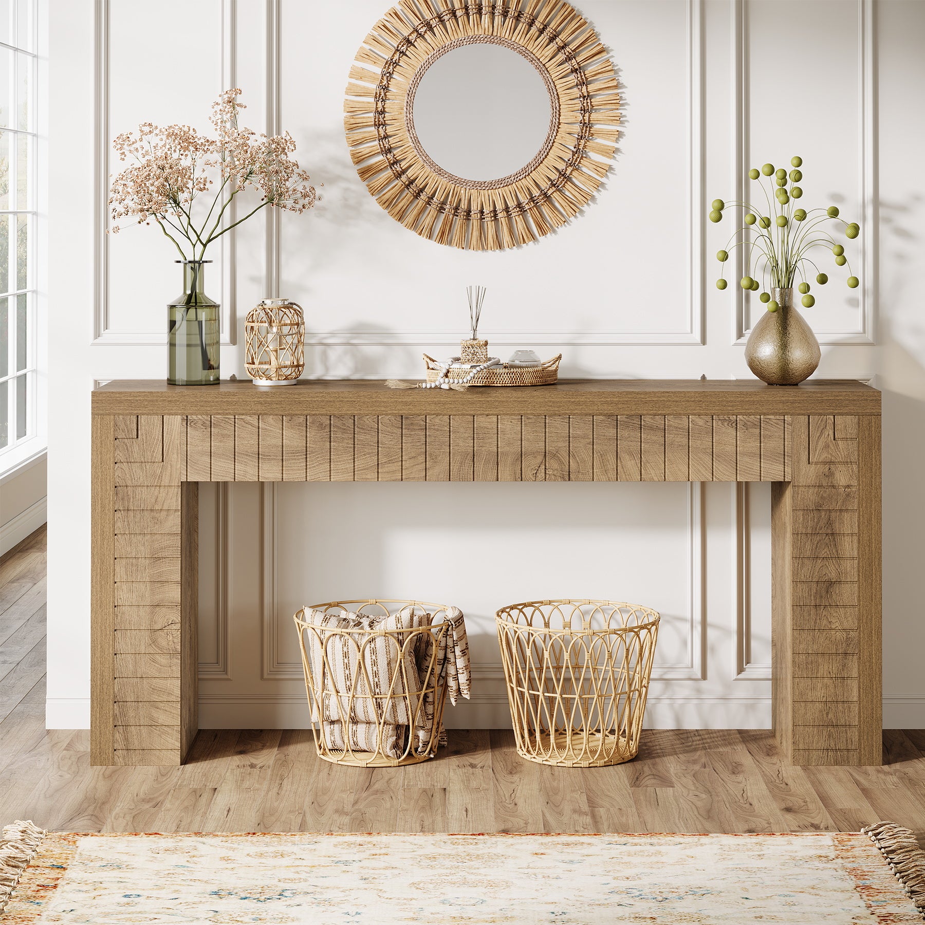 70.9" Long Console Table, Narrow Sofa Table Behind Couch