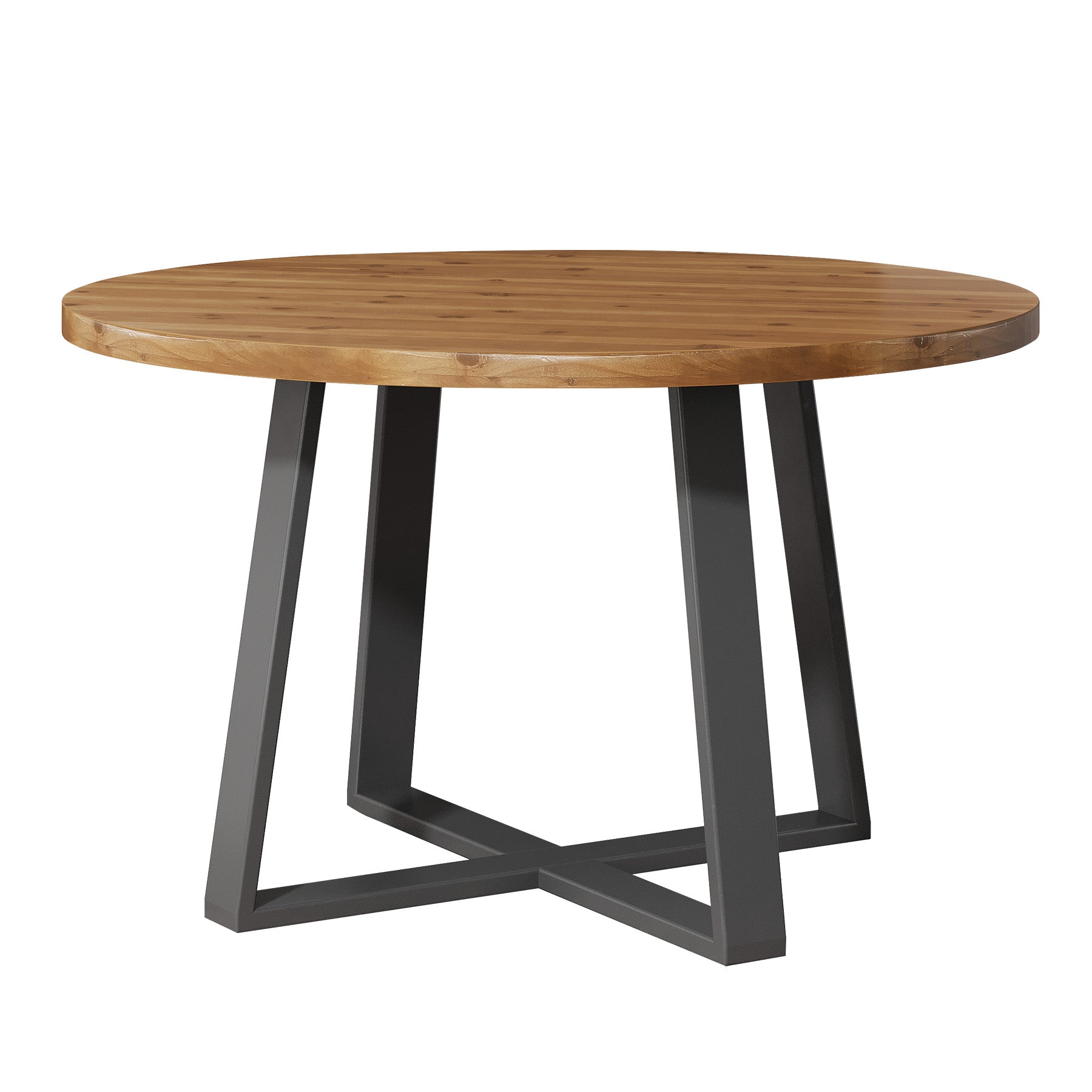47" Round Conference Table, Solid Wood Meeting Table for Conference Room