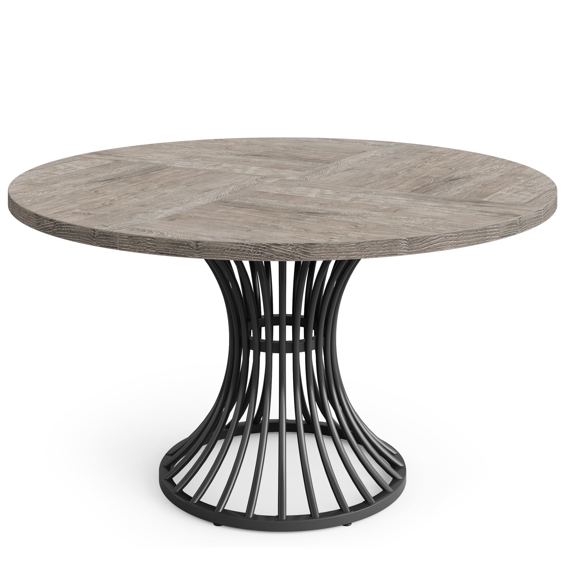 Round Dining Table for 4-6, 47" Farmhouse Circle Kitchen Table
