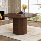 47" Round Conference Table with Fluted Metal Base for 4-6 People