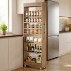 73" Slim Storage Cart on Wheels, 7-Tier Narrow Pantry Rack Cabinet Organizer