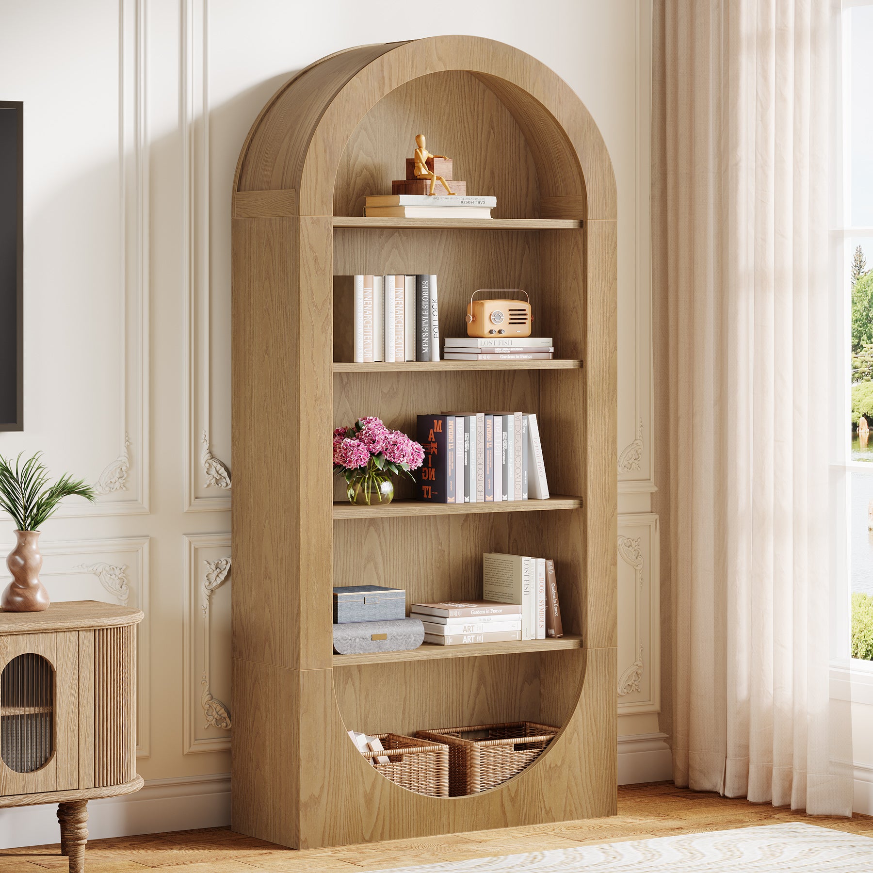 70.9" 5-Tier Arched Bookcase - Thumbnail 2