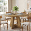 Solid Wood Round Dining Table for 4-6, 47" Farmhouse Kitchen Table for Dining Room