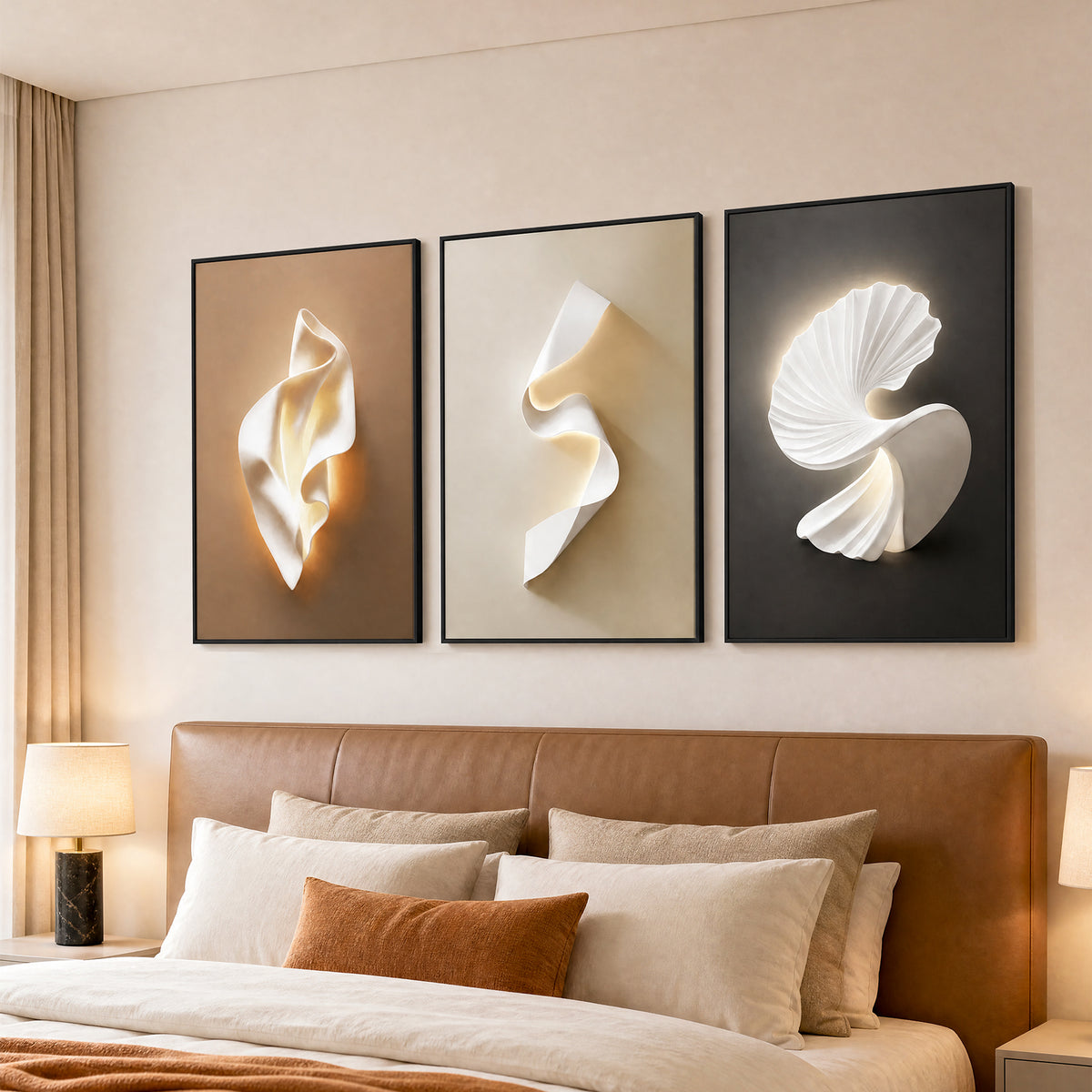 Tribesigns Large Framed Abstract Wall Art for Living Room, 24" Wx36" H Set of 3
