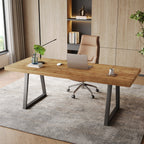 large executive desk with computer and office accessories
