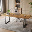 63" Solid Wood Executive Desk, Industrial Computer Laptop Desk Study Writing Table