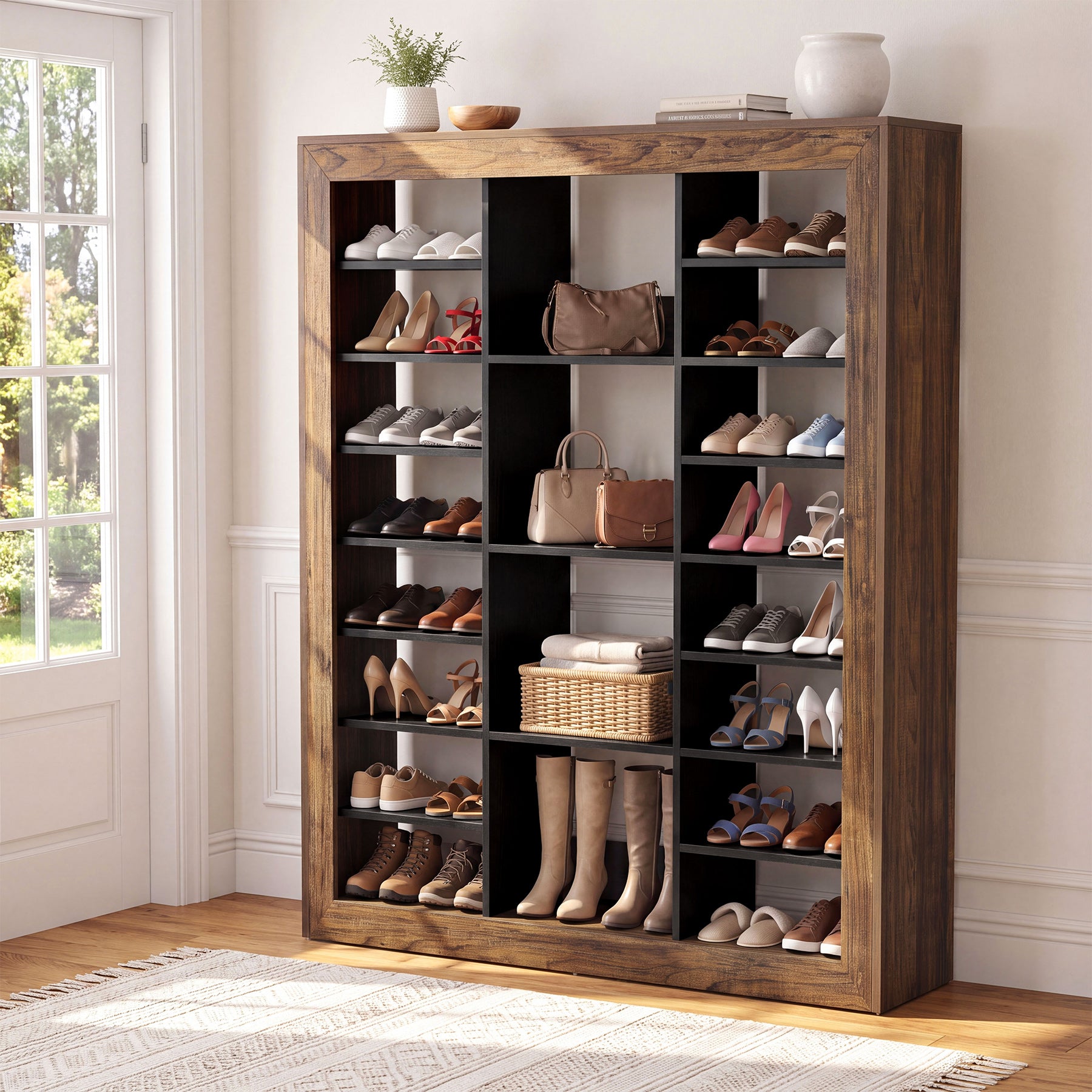 59" Tall Shoe Rack, Adjustable Shoes Organizer for Entryway, Up to 40 Pairs