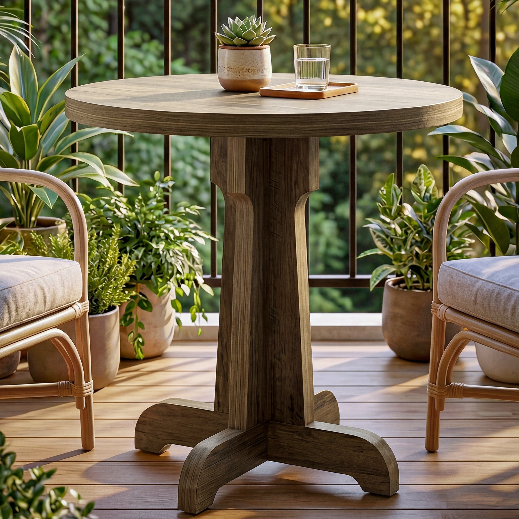 23.6" Round Dining Table, Modern Commercial Dinner Table for 2 People