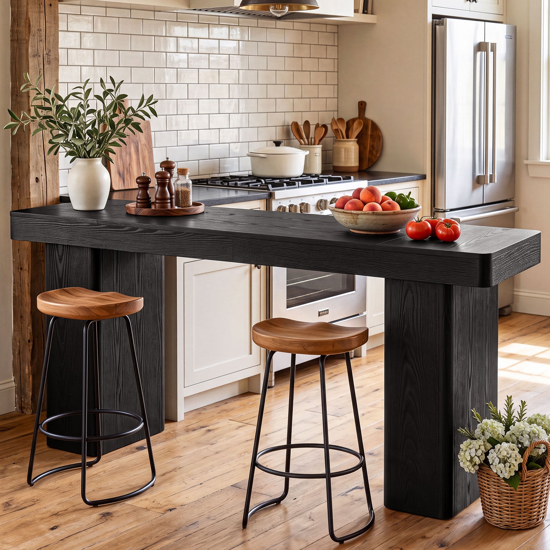 70.9" Bar Table, Modern Counter Height Home Pub Table for Dining Room