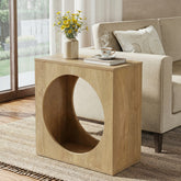 23.62" Modern Wooden End Table, 2-Tier Rectangular Side Table 3