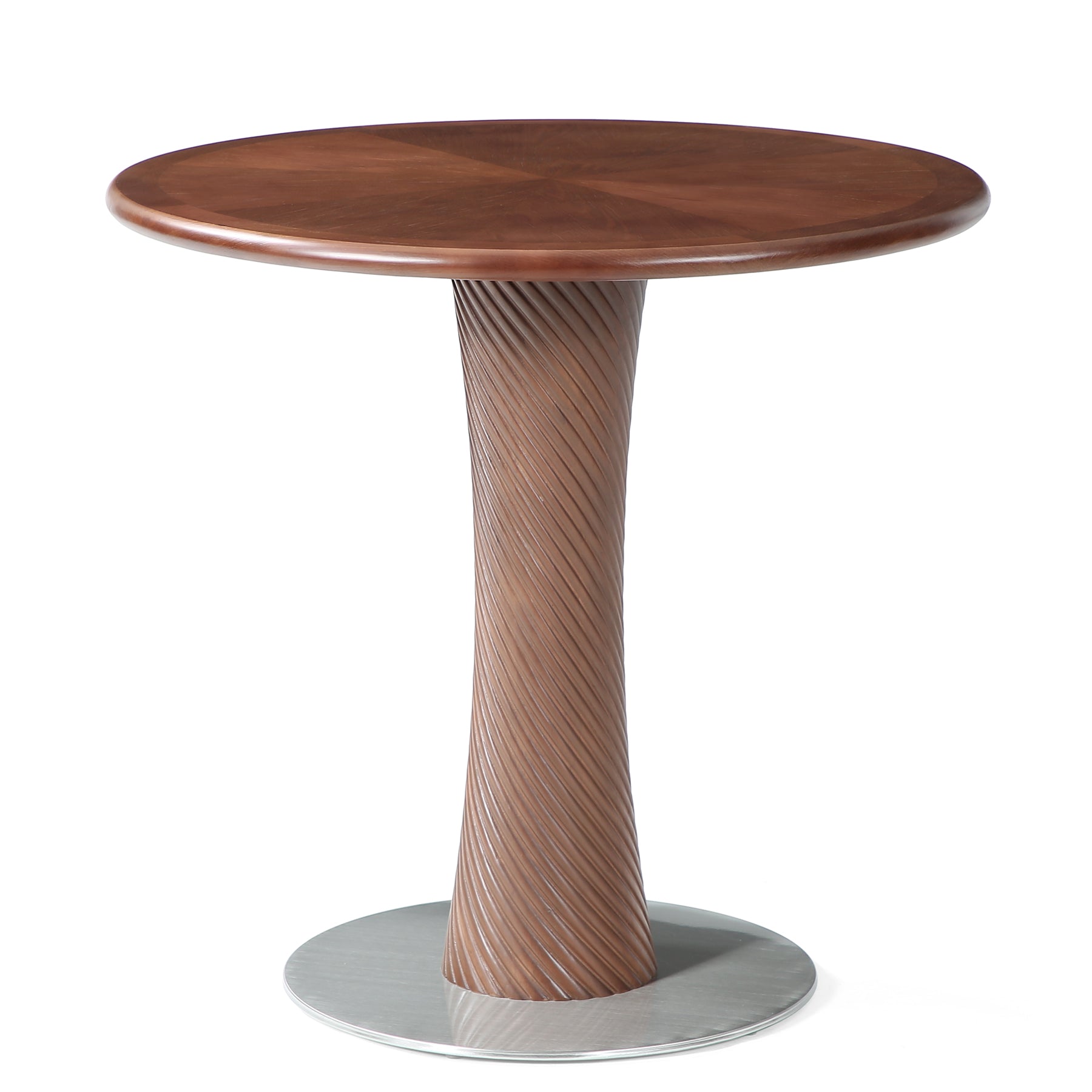 31.5” Solid Wood Conference Table, Round Meeting Table with Hourglass Pedestal for Home Office