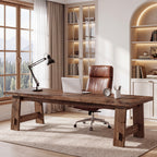 Solid Wood Two-Person Desk, 86.61" Double Computer Desk for Home Office
